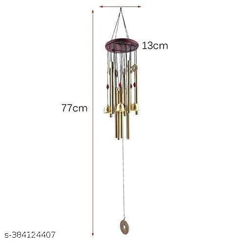 21-Inch Metal Wind Chimes with 4 Pipes & 5 Bells – Feng Shui Hanging for Balcony, Garden & Home Decor