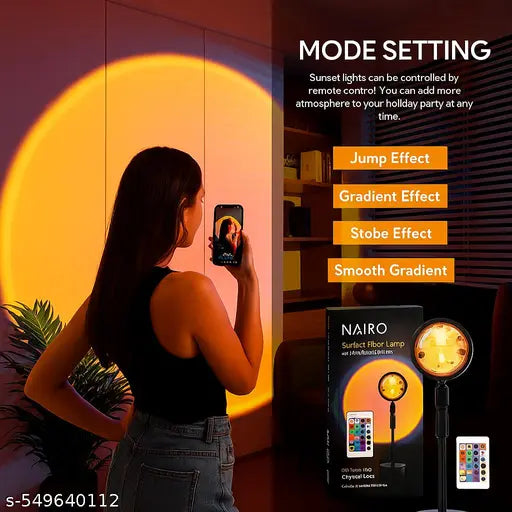 AZANIA Sunset Lamp Projection, Golden Hour Sunlight Lamp Projector, Remote Control Floor Lamp, 16 Colors Changing Night Light for Valentines Day Decor, 360 Degree Rotation, Photography/Party/Home/Bedroom.