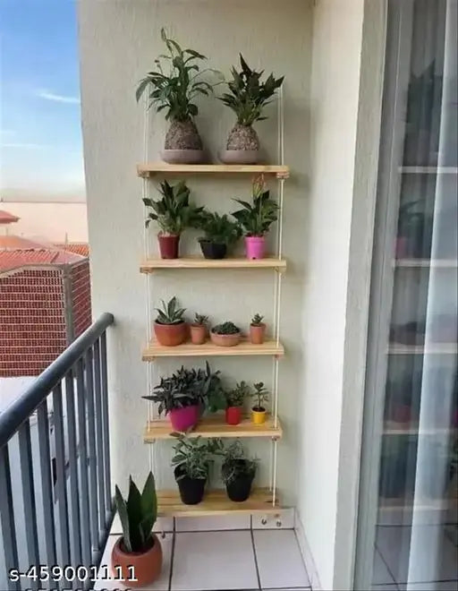 Macrame Wall Hanging Shelf, Pine Wood Wall Shelve Handmade Decor, 1 Tier Floating Shelf for Photo Frames, Small Plants, Boho Home Decor for Bedroom, Living Room, Bathroom Beige