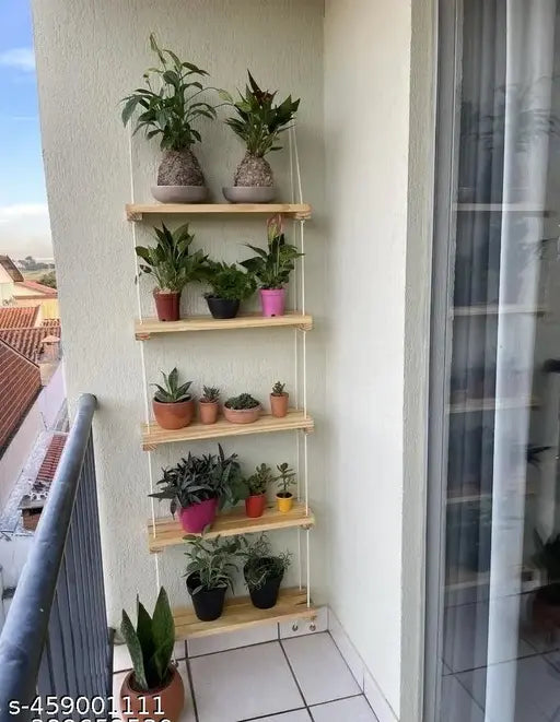 Macrame Wall Hanging Shelf, Pine Wood Wall Shelve Handmade Decor, 1 Tier Floating Shelf for Photo Frames, Small Plants, Boho Home Decor for Bedroom, Living Room, Bathroom Beige