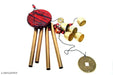 21-Inch Metal Wind Chimes with 4 Pipes & 5 Bells – Feng Shui Hanging for Balcony, Garden & Home Decor