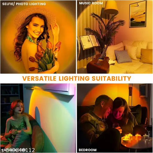 AZANIA Sunset Lamp Projection, Golden Hour Sunlight Lamp Projector, Remote Control Floor Lamp, 16 Colors Changing Night Light for Valentines Day Decor, 360 Degree Rotation, Photography/Party/Home/Bedroom.