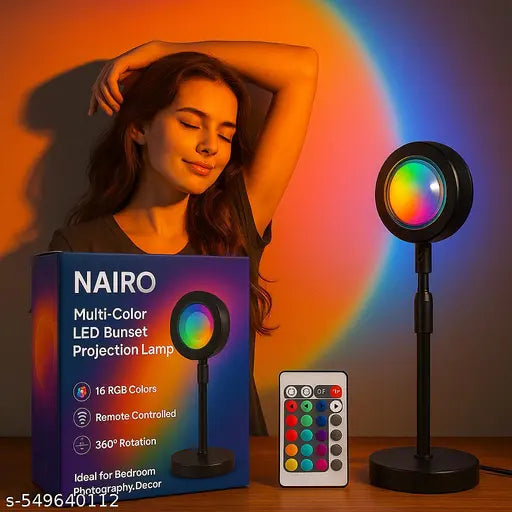 AZANIA Sunset Lamp Projection, Golden Hour Sunlight Lamp Projector, Remote Control Floor Lamp, 16 Colors Changing Night Light for Valentines Day Decor, 360 Degree Rotation, Photography/Party/Home/Bedroom.